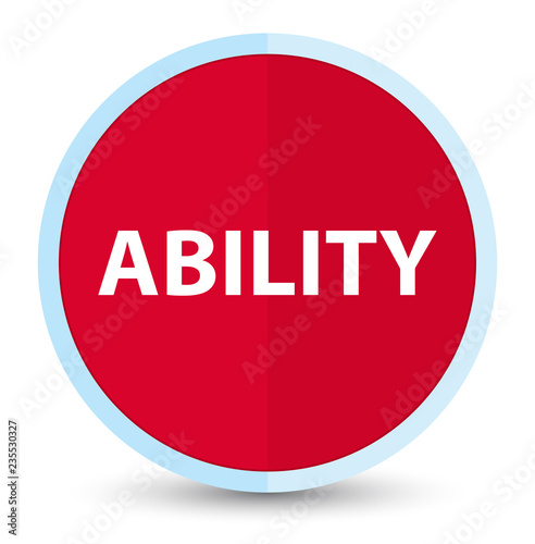 Ability flat prime red round button