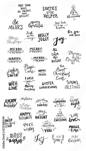 Set of Christmas lettering handwritten