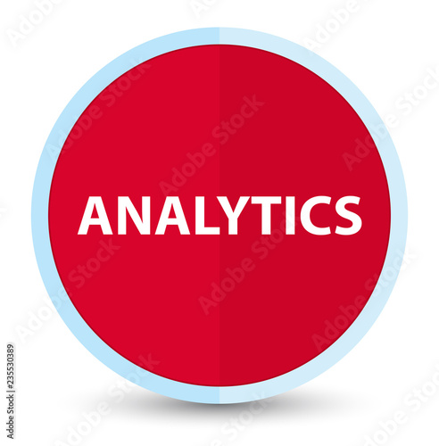 Analytics flat prime red round button