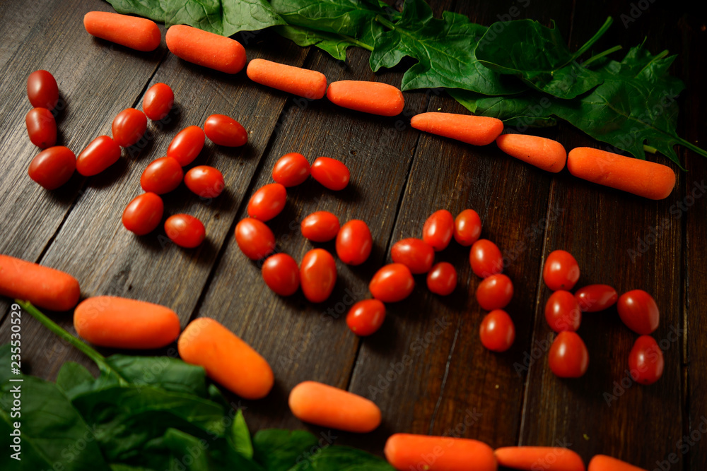 Vegan Vegetables fresh lettteing Vegan Vegetables fresh lettteing