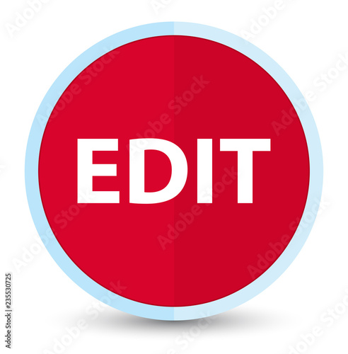 Edit flat prime red round button