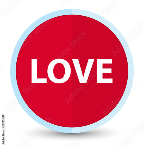 Love flat prime red round button