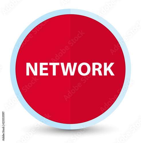 Network flat prime red round button