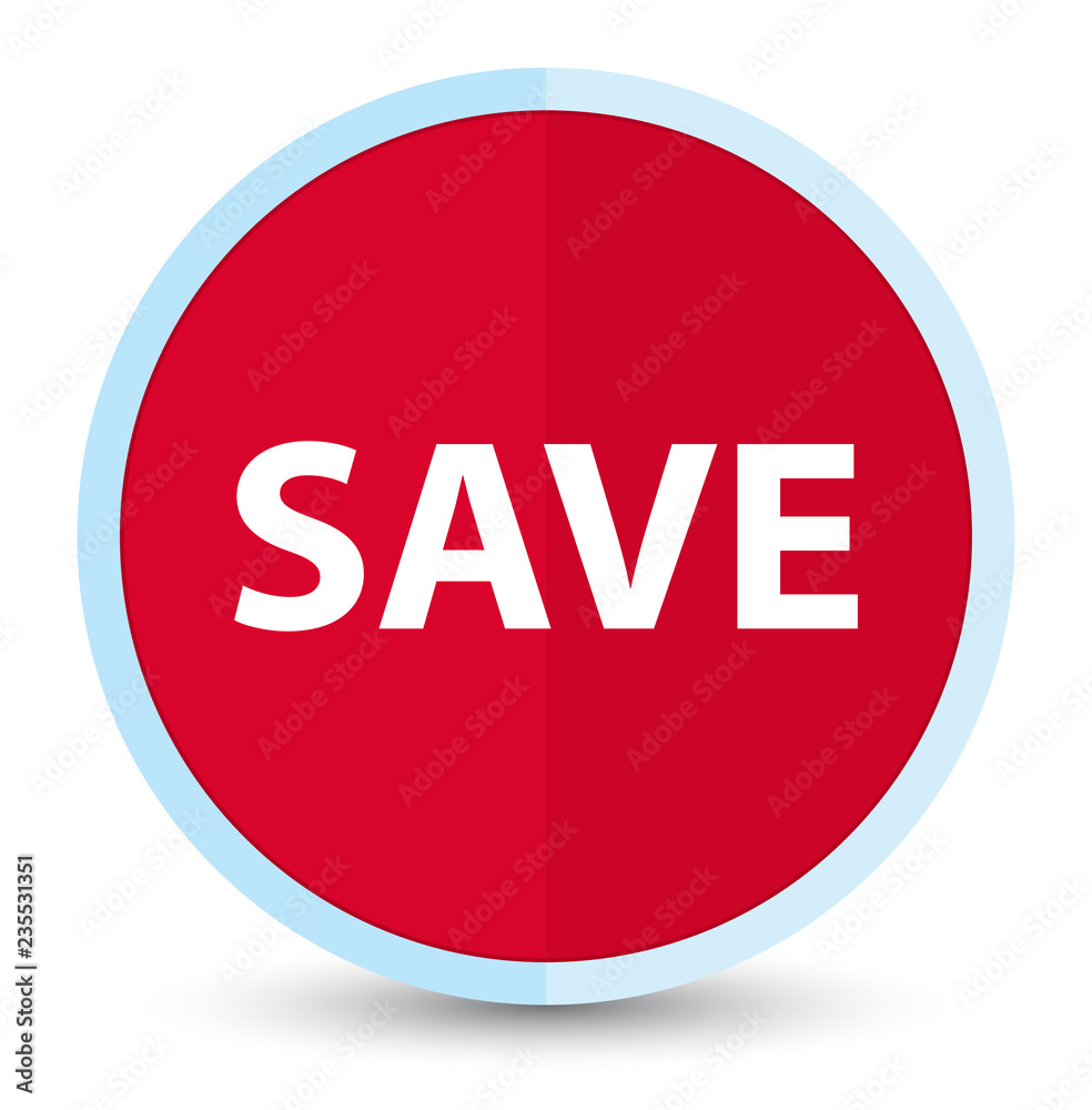 Save flat prime red round button Save flat prime red round button