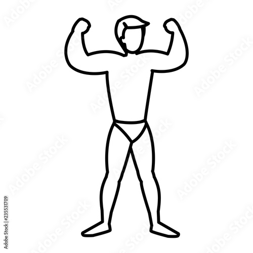 strong man with swimsuit