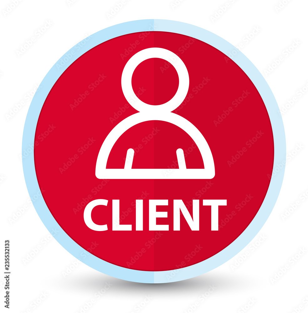 Client (member icon) flat prime red round button Client (member icon) flat prime red round button