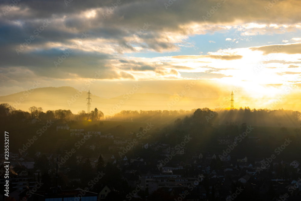 Fototapeta premium Mist over the Town