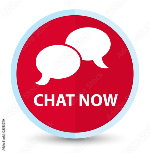 Chat now flat prime red round button