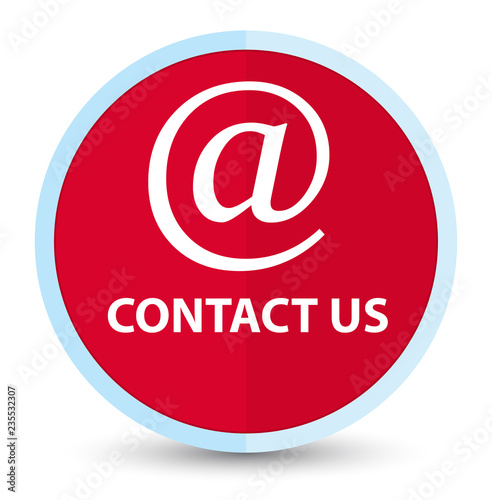 Contact us (email address icon) flat prime red round button