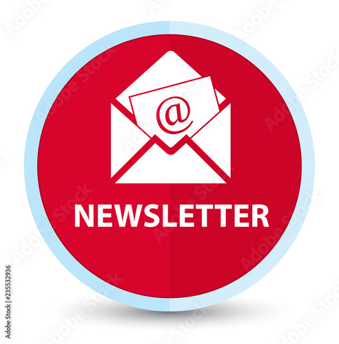Newsletter flat prime red round button