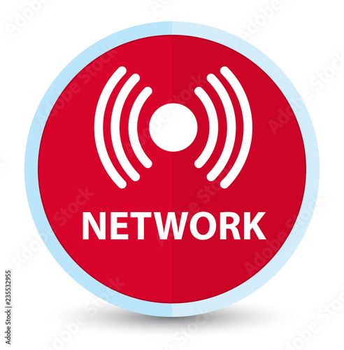Network (signal icon) flat prime red round button