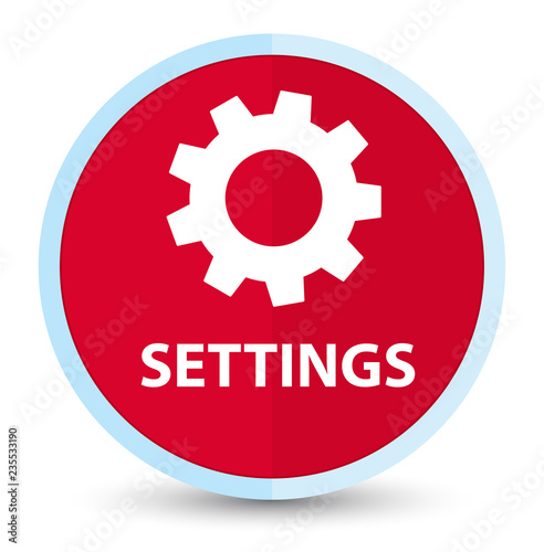Settings flat prime red round button