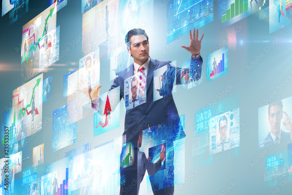 Collage of photos with businessman Collage of photos with businessman