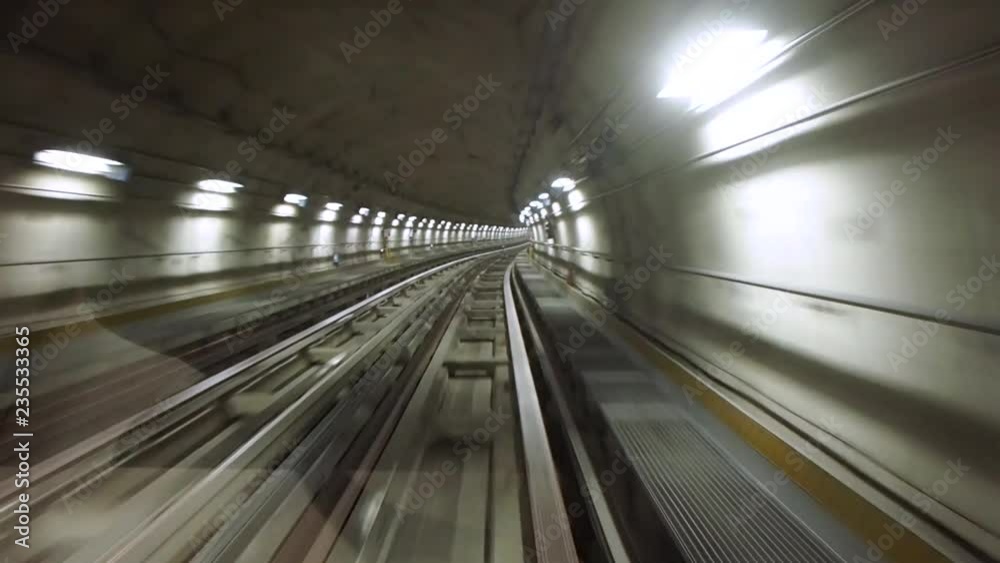 Perspective view of subway tunnel Perspective view of subway tunnel