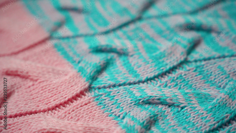 The texture of a warm wool sweater.Close-up