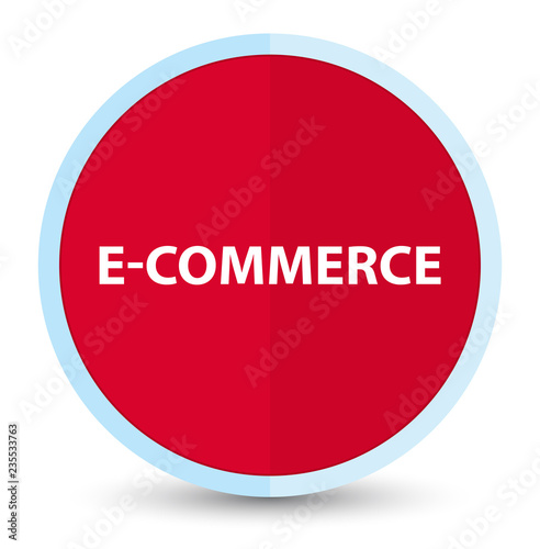 E-commerce flat prime red round button
