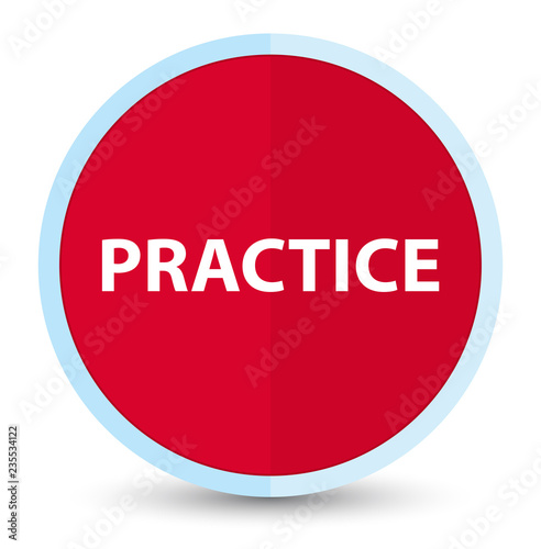 Practice flat prime red round button