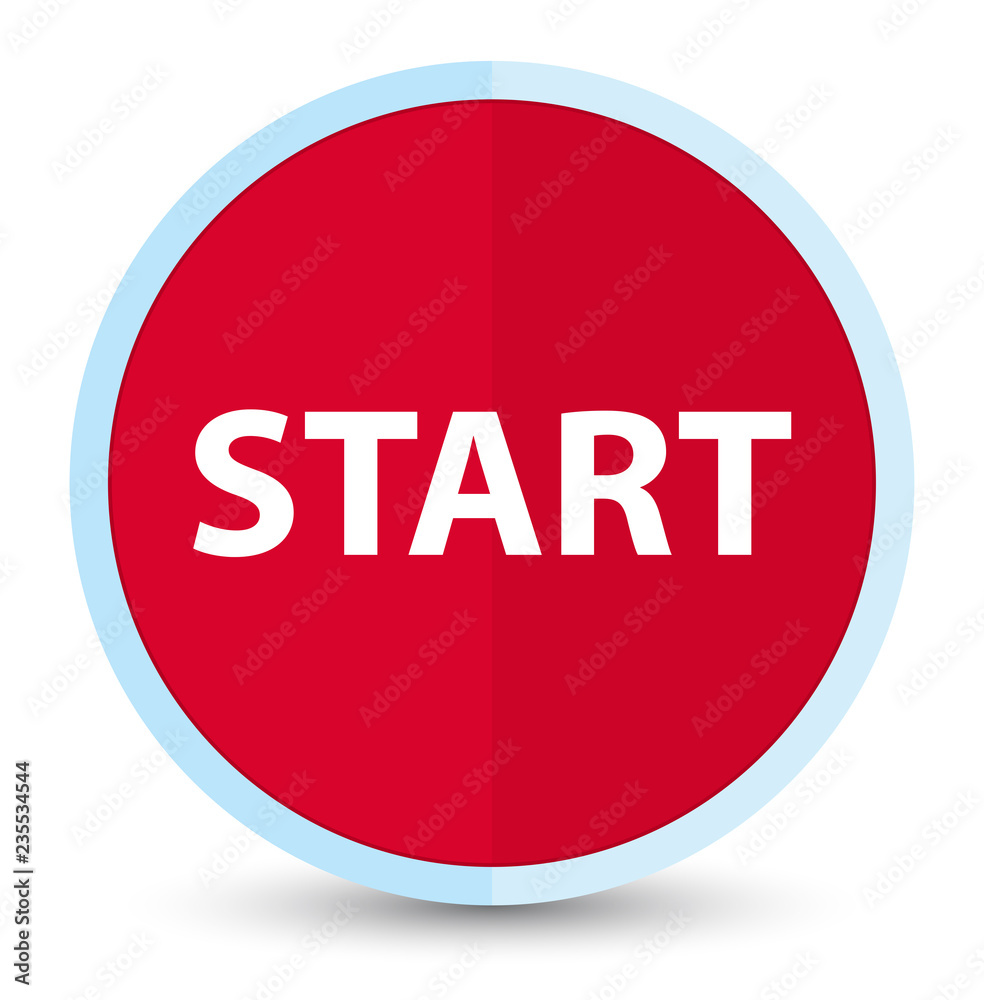Start flat prime red round button Start flat prime red round button