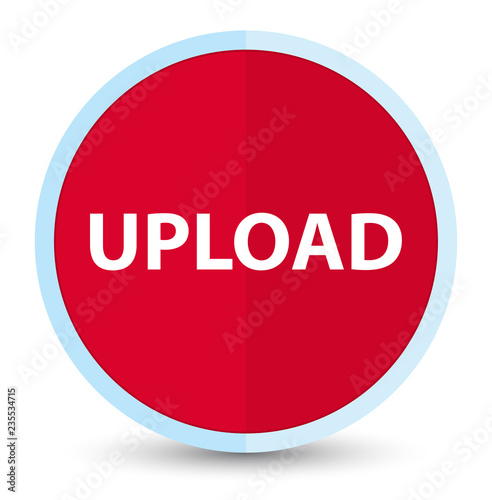 Upload flat prime red round button