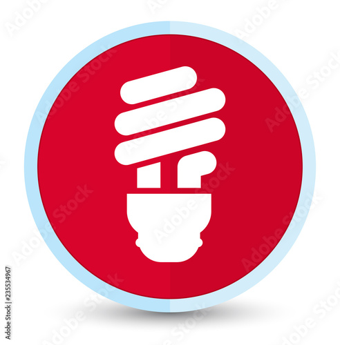 Bulb icon flat prime red round button