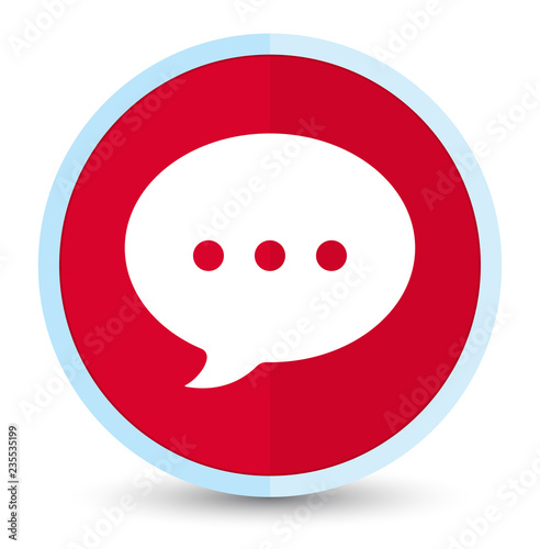 Conversation icon flat prime red round button