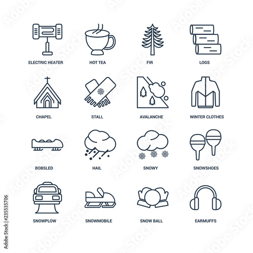 Earmuffs, Snow ball, Snowmobile, Snowplow, Snowshoes, Electric h