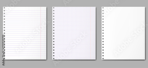 set of blank sheets of paper