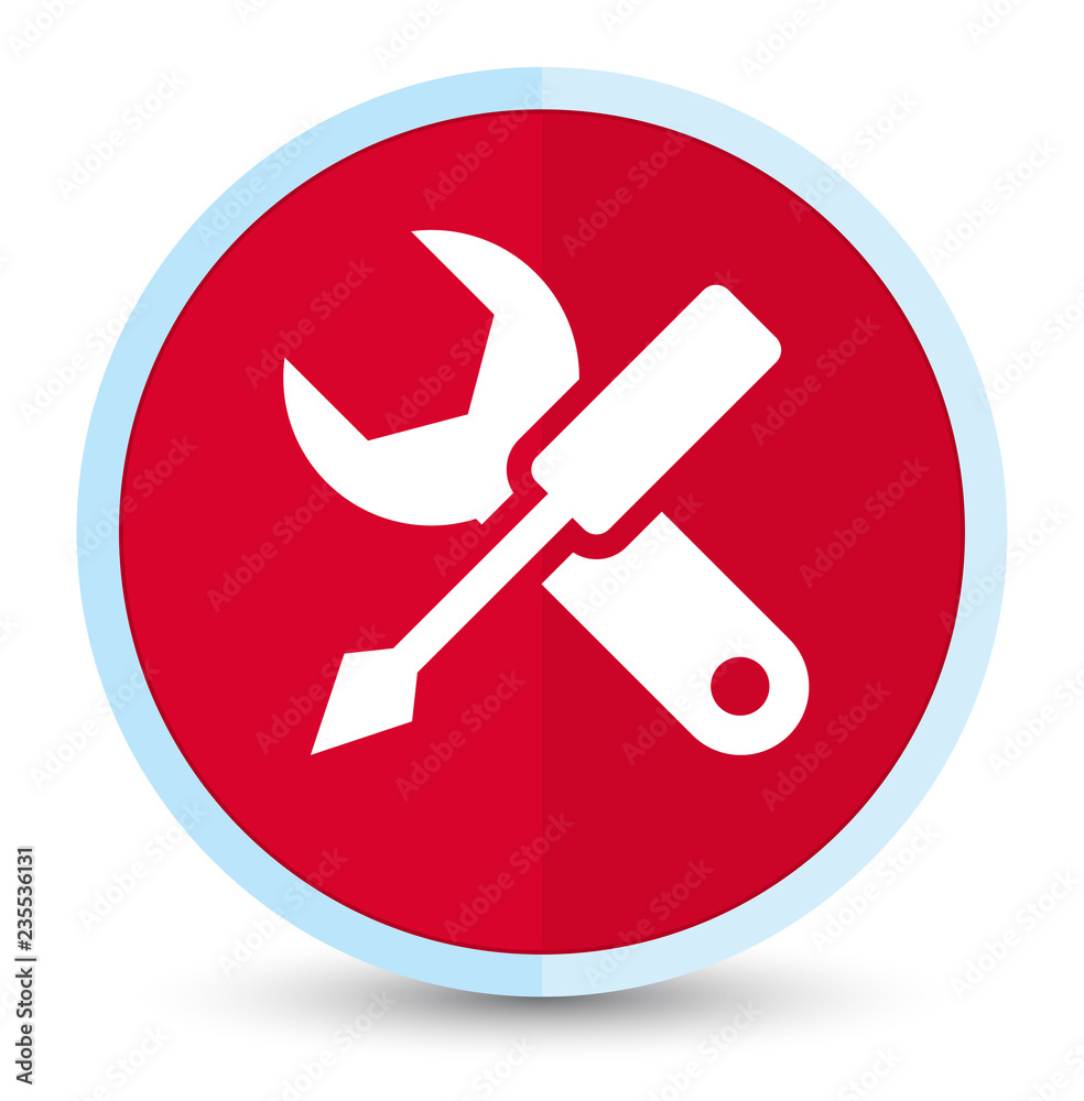 Settings icon flat prime red round button Settings icon flat prime red round button