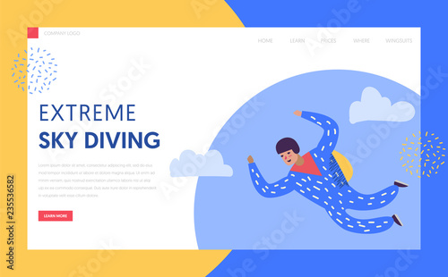 Sky Diving Extreme Sport Landing Page Template