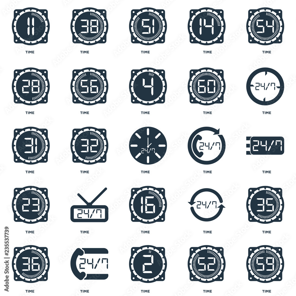 Elements Such As Time, Time icon vector illustration on white background. Universal 25 icons set.