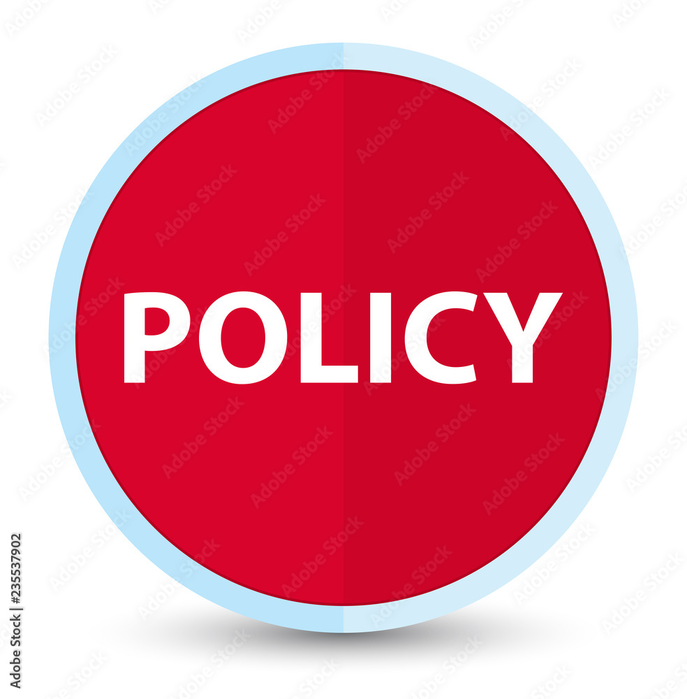Policy flat prime red round button Policy flat prime red round button