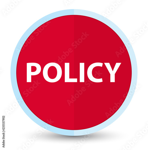 Policy flat prime red round button