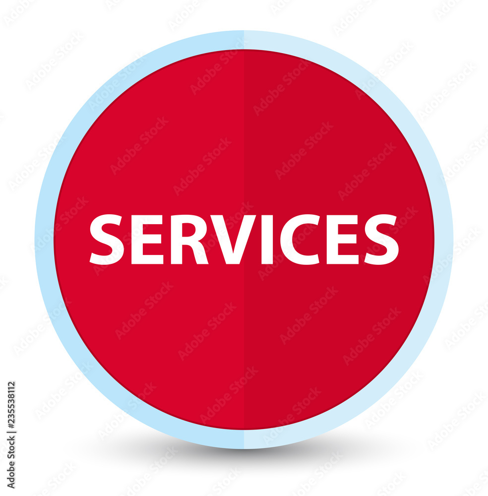 Services flat prime red round button Services flat prime red round button