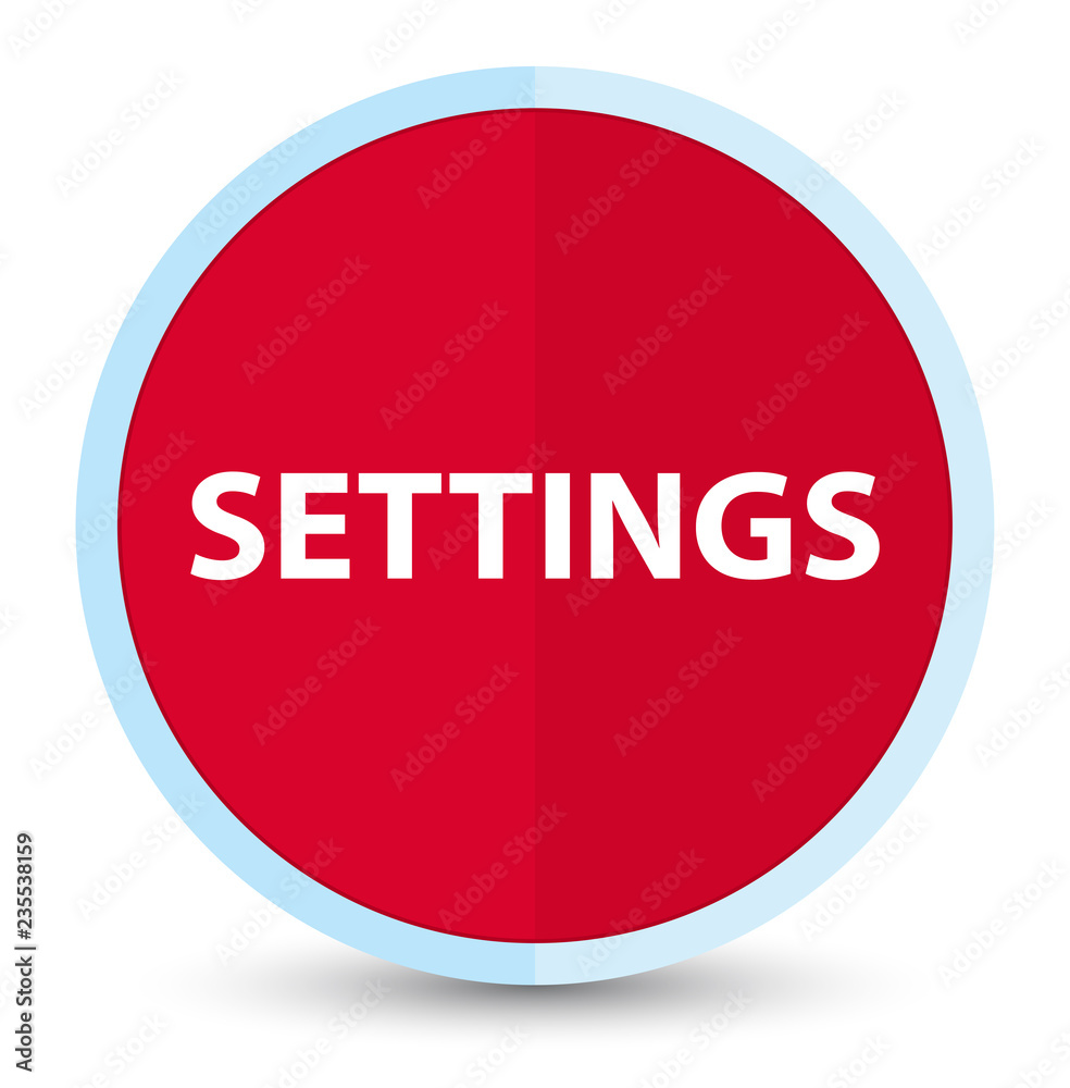 Settings flat prime red round button Settings flat prime red round button