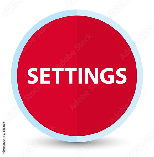 Settings flat prime red round button