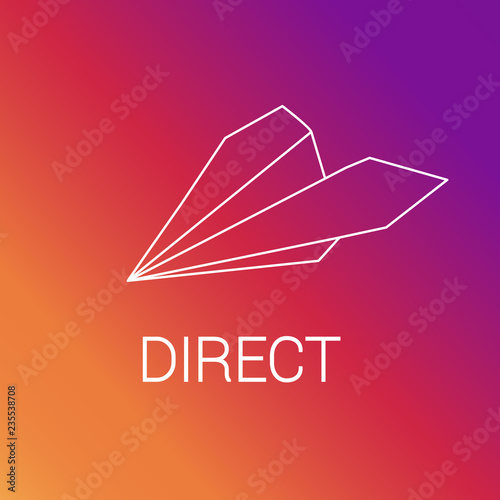 Airplane icon on blurred background. Message sign, message symbol. Vector illustration.