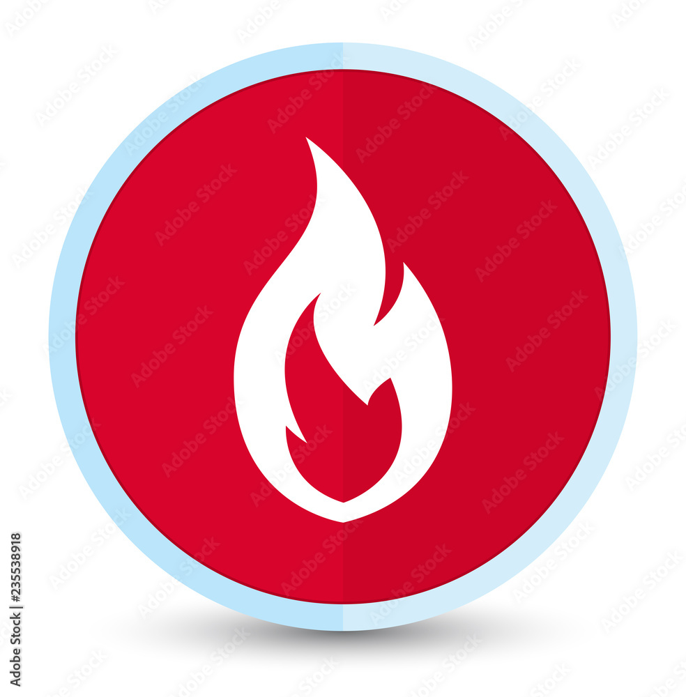 Fire flame icon flat prime red round button Fire flame icon flat prime red round button