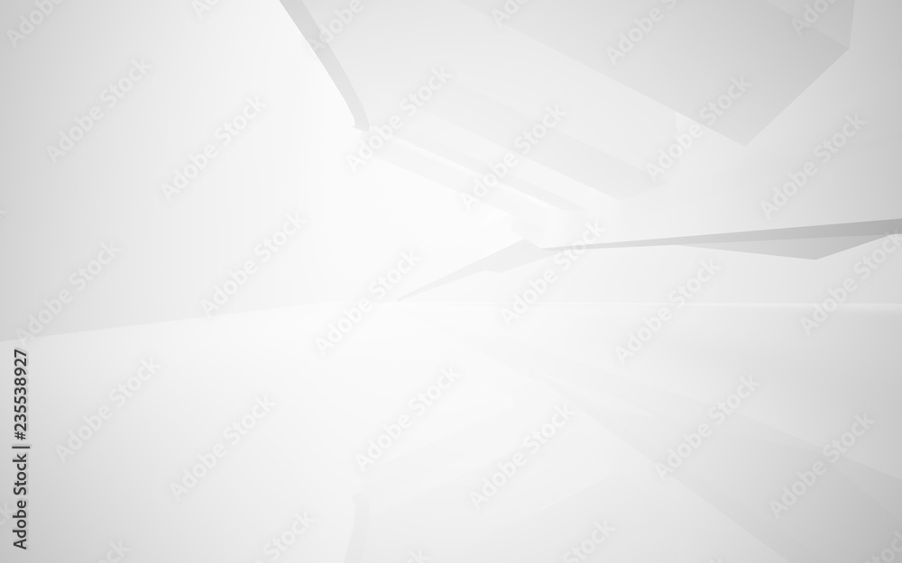 Abstract white interior highlights future. Architectural background. 3D illustration and rendering Abstract white interior highlights future. Architectural background. 3D illustration and rendering