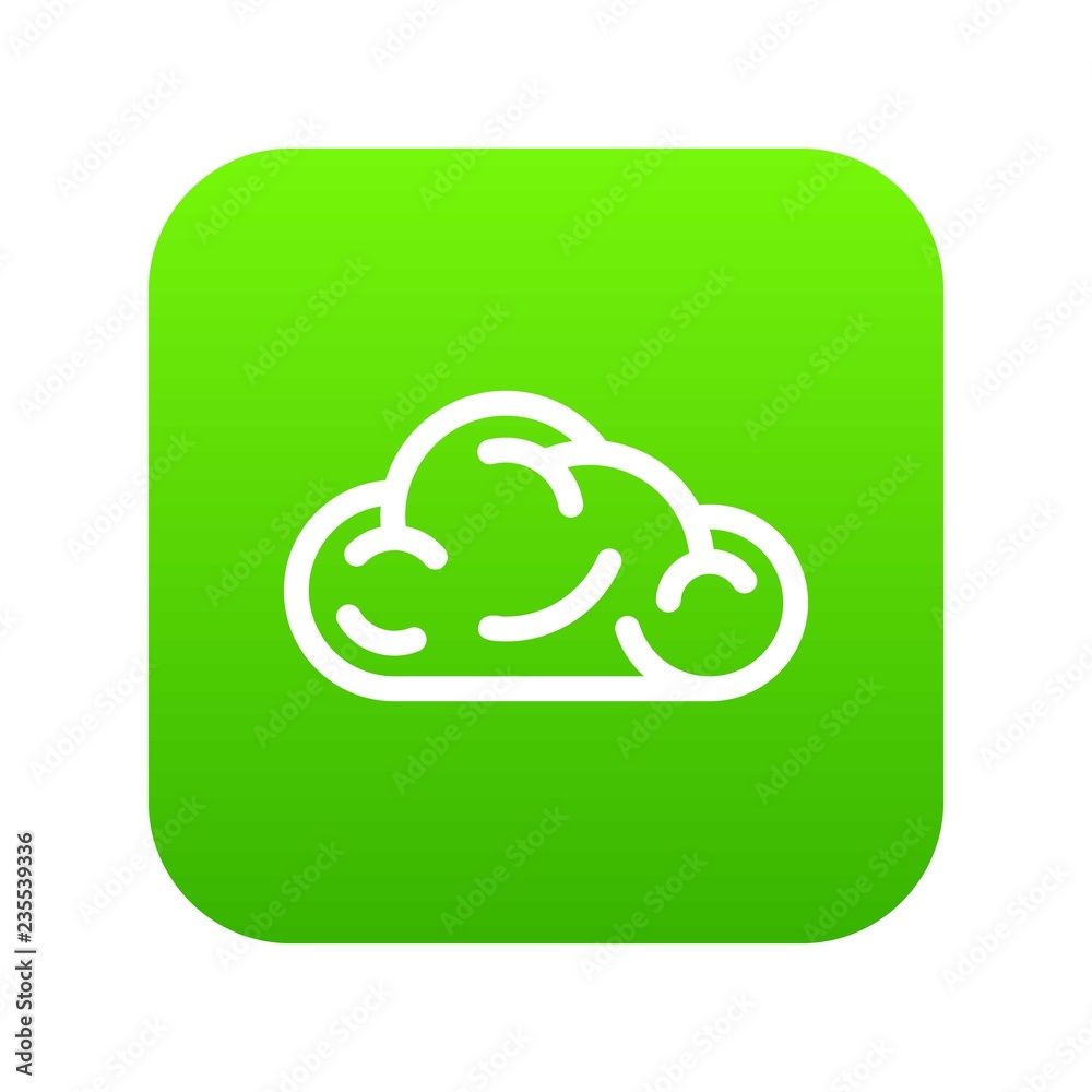 Ui cloud icon green vector isolated on white background Ui cloud icon green vector isolated on white background