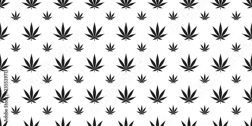 Marijuana seamless pattern Weed vector cannabis leaf scarf isolated tile background repeat wallpaper