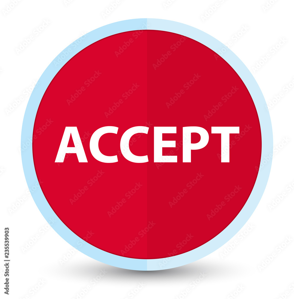 Accept flat prime red round button Accept flat prime red round button