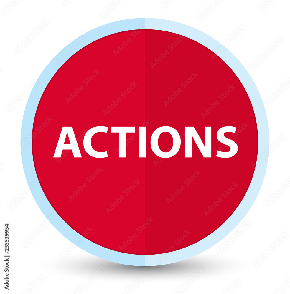 Actions flat prime red round button
