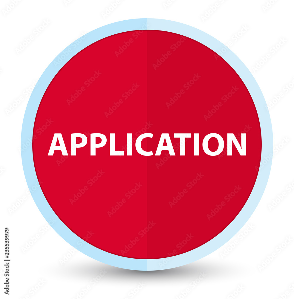 Application flat prime red round button Application flat prime red round button
