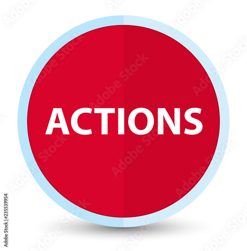 Actions flat prime red round button