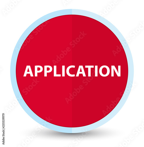 Application flat prime red round button
