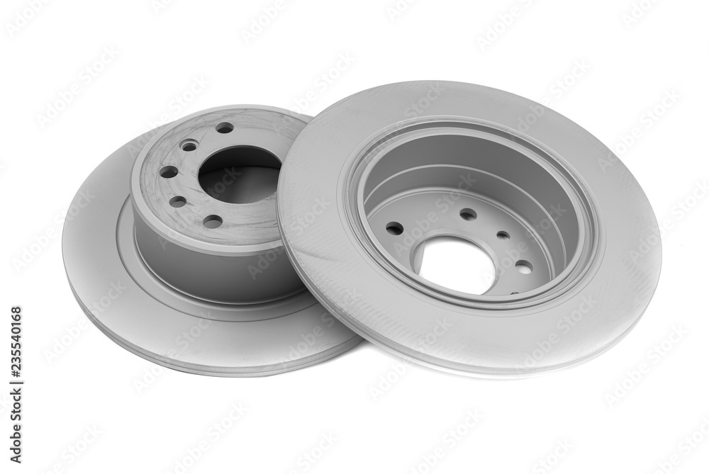 Set of brake discs. Isolate on white Set of brake discs. Isolate on white