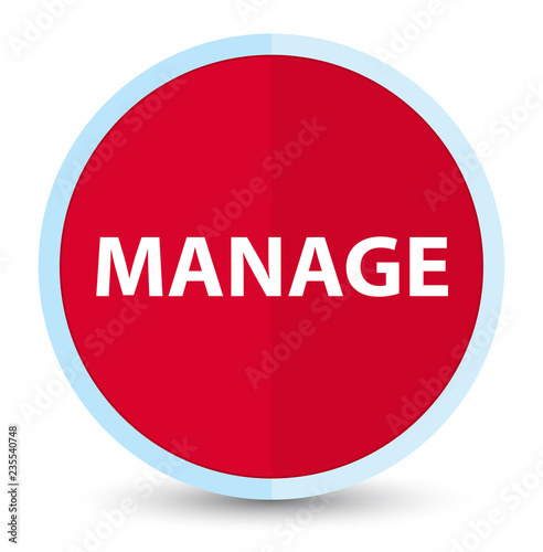 Manage flat prime red round button