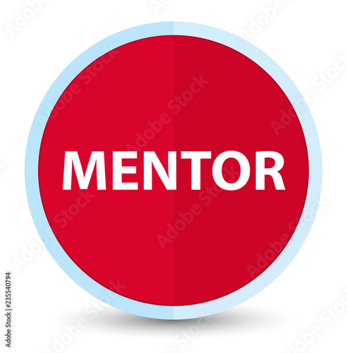 Mentor flat prime red round button