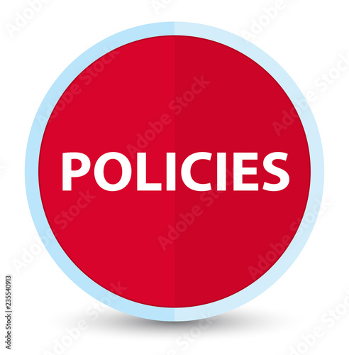 Policies flat prime red round button