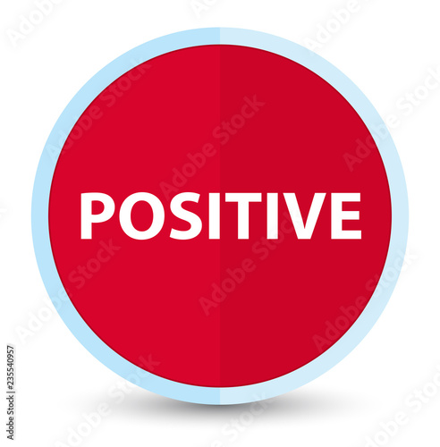 Positive flat prime red round button